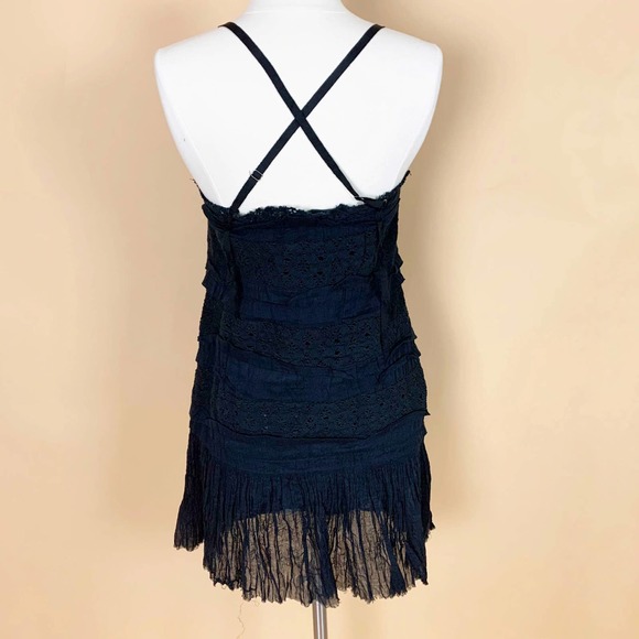 Free People One Women's Shailee Texture Layered Slipdress Mini Dress Size Medium - Picture 3 of 8